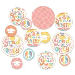 Big Dot of Happiness Groovy Grad - Hippie Graduation Party Giant Circle Confetti - Party Decorations - Large Confetti 27 Count