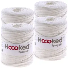 Multipack of 4 - Hoooked Zpagetti Yarn-Ivory White