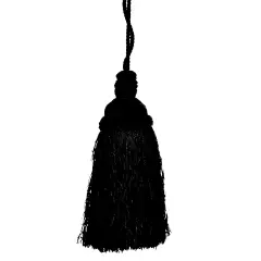 Belagio Tassel, 7&rdquo; Length with 5.5&rdquo; Cord, Milante Collection, Black