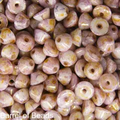 Konos Par Puca&reg;, Czech glass bead, Opaque Mix Rose/Gold Ceramic Look, 10 grams