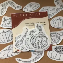 MCreativeJ Gourds - Peel Stick and Stitch Hand Embroidery Patterns for DIY Crafting