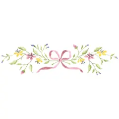 Bow and Flowers Wall Stencil | 2706 by Designer Stencils |