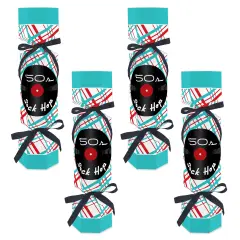 Big Dot of Happiness 50's Sock Hop - No Snap 1950s Rock N Roll Party Table Favors - DIY Cracker Boxes - Set of 12
