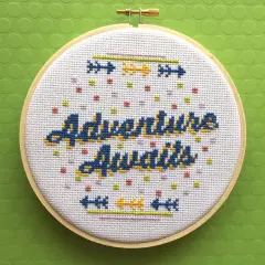Adventure Awaits Counted Cross Stitch DIY KIT Intermediate