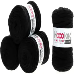 Multipack of 4 - Hoooked Ribbon XL Yarn-Black Night