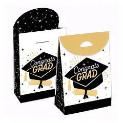 Big Dot of Happiness Goodbye High School, Hello College - Graduation Gift Favor Bags - Party Goodie Boxes - Set of 12