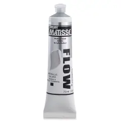 Matisse Flow Acrylic Paint - Metallic Silver, 75 ml