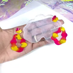 Wavy Oval Freeform Dangle Earrings Silicone Mold