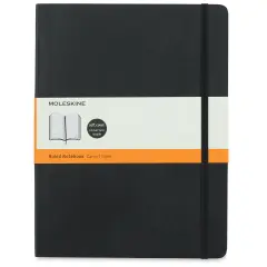Moleskine Classic Soft Cover Notebook - Black, Ruled, 9-3/4" x 7-1/2"