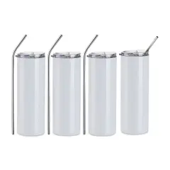 Craft Express Sublimation Printing Stainless Steel Tumblers - 20 oz, White, Set of 4