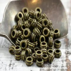 *500* 4x2mm Antique Bronze Large Hole Rondelle Spacer Beads