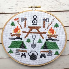 Camping Counted Cross Stitch DIY KIT Intermediate