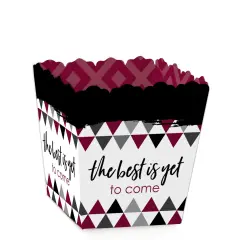 Big Dot of Happiness Maroon Grad - Best is Yet to Come - Party Mini Favor Boxes - BurgundyGraduation Party Treat Candy Boxes - Set of 12