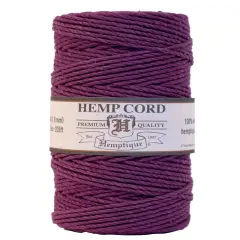 Hemptique 1.8mm #48 Hemp Cord Spools Jewelry Bracelet Making Crafting Scrapbooking Bookbinding Mixed Media Crocheting Macrame Gift Wrapping Outdoor Gardening Dark purple