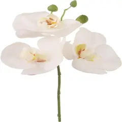 12" White Phalaenopsis Pick - 12-Pack, 3 Lifelike Silk Flowers Per Stem, Elegant Floral D&eacute;cor, Perfect for Events & Home - Ideal for All Seasons, Floral Home by Artificial Flowers