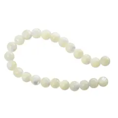JewelrySupply Mother of Pearl Round Beads 8mm Bleached (16" Strand)