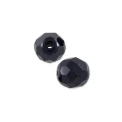 Czech Fire Polished Glass Round Beads 8mm Jet (Package of 25)