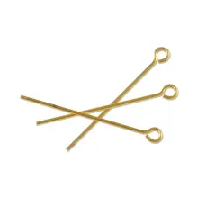 Eye Pin 1" 21 Gauge Matte Gold Plated (Package of 10)