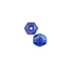 Czech Fire Polished Glass Round Beads 4mm Sapphire AB (Package of 50)