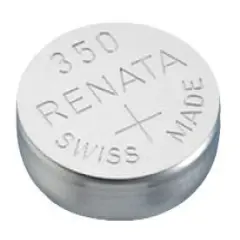 RENATA 350 Battery, Watch, Single Cell, Silver Oxide, 105 mAh, 1.55 V, SR42, Flat Top, 11.6 mm (5 pieces)