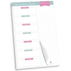 bloom daily planners Planning Pad, 6" x 9", Meal Planning Pad with Magnets, Pink & Teal
