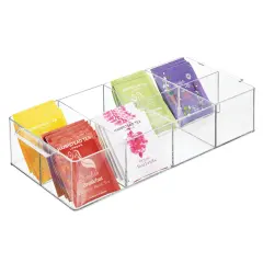 mDesign Plastic Tea Storage Organizer Caddy Tote, 8 Sections