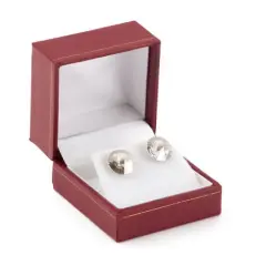 JewelrySupply Cartier Style Stud Earring Box Red Leatherette