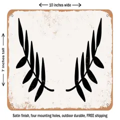 DECORATIVE METAL SIGN - Laurels Solid - Vintage Rusty Look