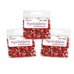 Buttons Galore Sprinkletz Embellishments for Crafts, Tiny Polymer Clay Shapes & Unique Designs - My Treat - 3 Pack