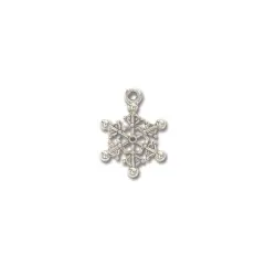 Charm for Jewelry Making - Snowflake 16x15mm Pewter Antique Silver Plated (1-Pc)