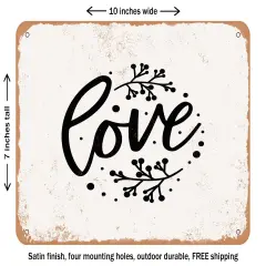 DECORATIVE METAL SIGN - Love5 - Vintage Rusty Look