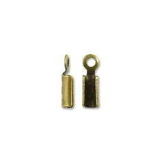 JewelrySupply Connector - Fold Over 2x7.5mm Antique Brass Plated (10-Pcs)