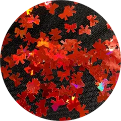Polyester Glitter - Red Bows Glitter Shape by Glitter Heart Co.&trade;