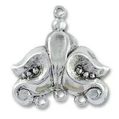 Earring Chandelier 3 Loop 20x18mm Antique Sterling Silver Plated