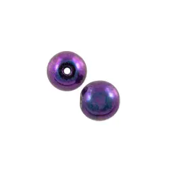 Purple Iris Czech Pressed Glass Round Beads 6mm (Package of 10)
