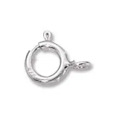 Spring Ring Clasp 6mm w/Open Ring Sterling Silver (1-Pc)