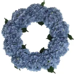 2-Pack: 24" Blue Hydrangea Wreath with Grapevine Ring by Floral Home&reg;