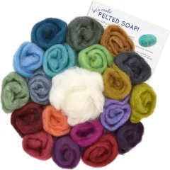 SOAP FELTING KIT: Make Your Own Felted Soap. Diy Kit Includes Multiple Colors of Wool & Written Instructions. Easy Craft for Kids, Beginners