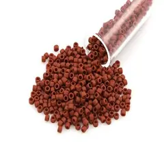 Miyuki Delica Seed Bead 11/0 Matte Opaque Gold Luster Red
