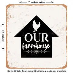 DECORATIVE METAL SIGN - Our Farmhouse - Vintage Rusty Look