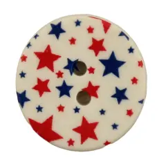 Buttons Galore and More Bulk Buttons - Red, White, & Blue Stars - 100 Buttons