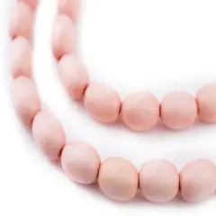 The Bead Chest Pink Oval Natural Wood Beads (15x10mm): Organic Eco-Friendly Wooden Bead Strand for DIY Jewelry, Crafts, Necklace and Bracelet Making