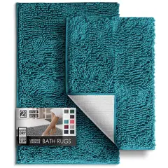 Hearth & Harbor Chenille Bath Mat Teal