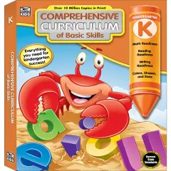 Carson Dellosa Comprehensive Curriculum of Basic Skills Kindergarten Workbook, Alphabet, Sight Words, Colors, Shapes, Counting, Phonics, and Writing Practice, Classroom or Homeschool Curriculum