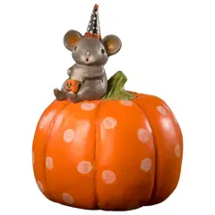 Halloween Mouse On Pumpkin 5"