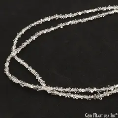 Herkimer Diamond Free Form Beads, Natural Gemstone Strand, Raw Rough Diamond Chips, 3-5mm, 16 Inch, GemMartUSA (DRDH-70004)
