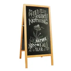 40" Natural wood Sturdy Sandwich Board A Frame Chalkboard Restaurant Wedding Message Board