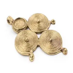 TheBeadChest Brass Berber Spiral Pendant (90x60mm)