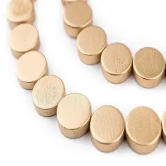 The Bead Chest Gold Circular Natural Wood Beads (15x15mm): Organic Eco-Friendly Wooden Bead Strand for DIY Jewelry, Crafts, Necklace and Bracelet Making