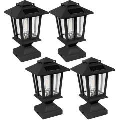 4pack Solar Post Lantern Waterproof Outdoor Deck Fence Post Cap Light for Garden Lawn
